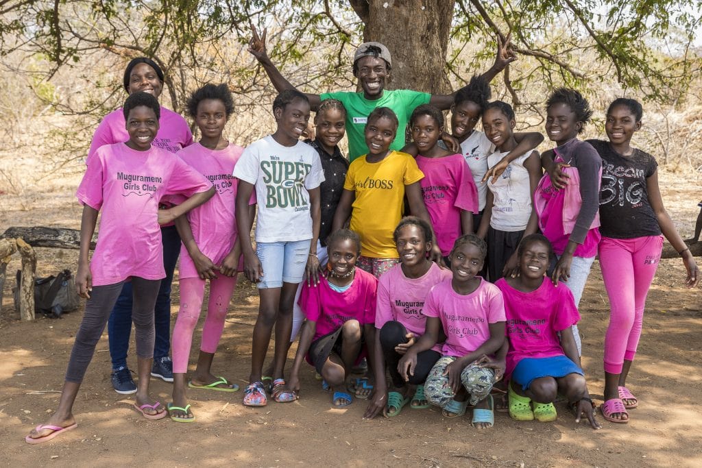 The Mugurameno Girls Club with Theatre Facilitator, Patrick