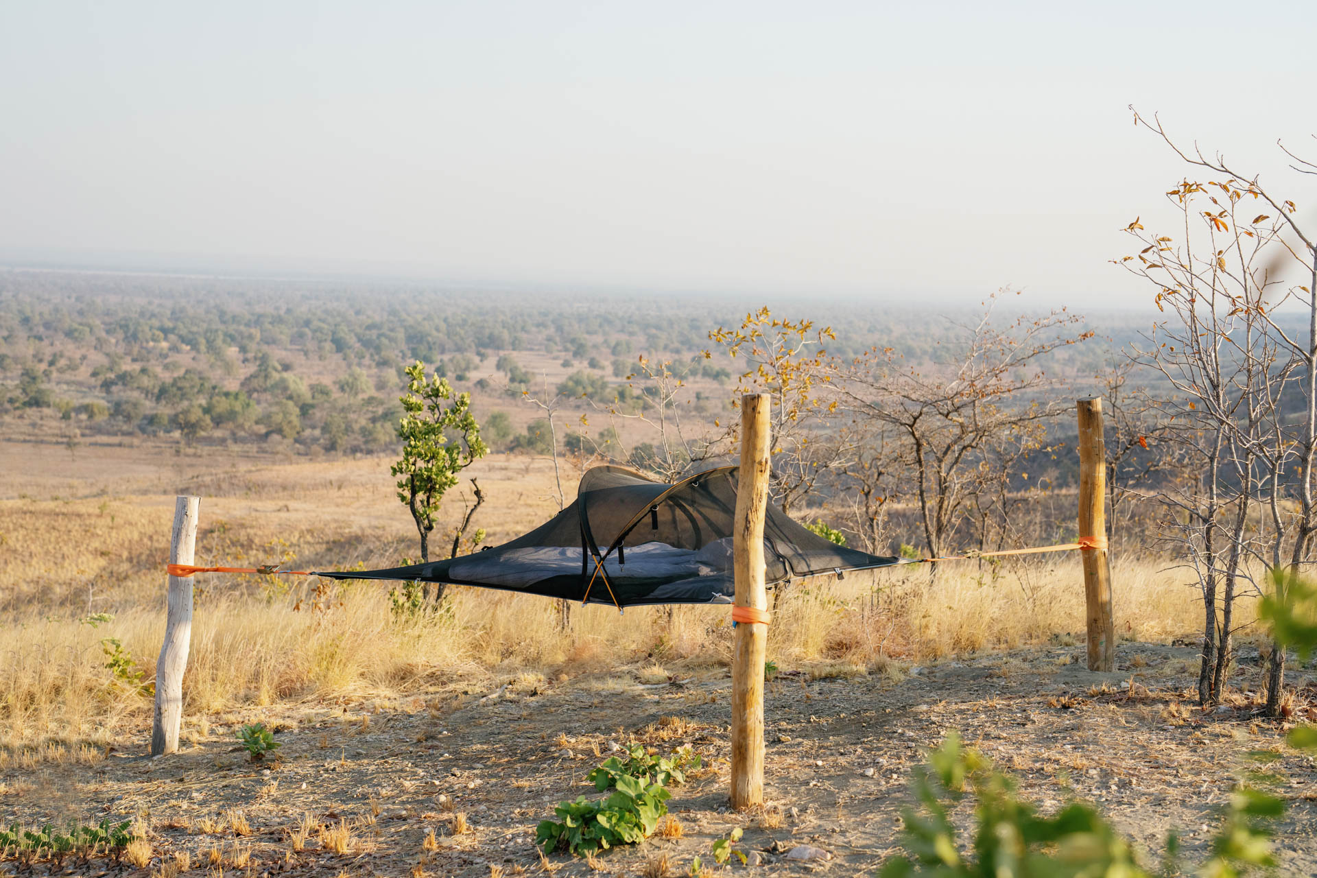 The tent setup of the sleepout under the stars in the Lower Zambezi with Time + Tide Safaris in Zambia